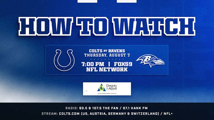 How to watch the Indianapolis Colts at Baltimore Ravens on August 7, 2025