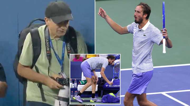 Daniil Medvedev in furious meltdown after US Open photographer stumbles on to court mid
