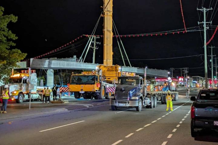 Galloping Goose overpass beginning to take shape in Colwood