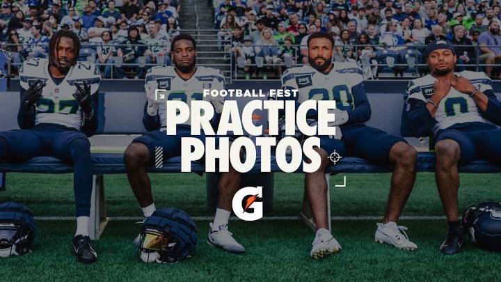 PHOTOS: Seahawks Practice At Lumen Field For Annual Football Fest Event