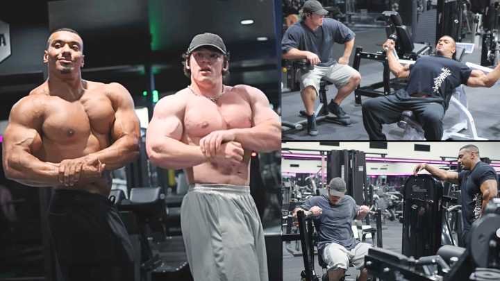 Bodybuilders Sam Sulek and Larry Wheels Meet for Heavy Chest Workout and Posing Session