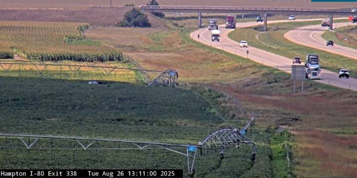 I-80 crash shuts down westbound shoulder near Hampton
