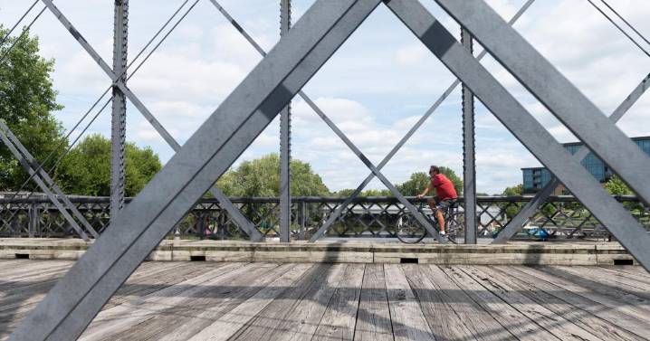 An afternoon bike ride on Fort Wayne's Wells Street Bridge