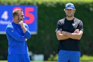 Matthew Stafford practices with Rams in QB's first team workout of preseason