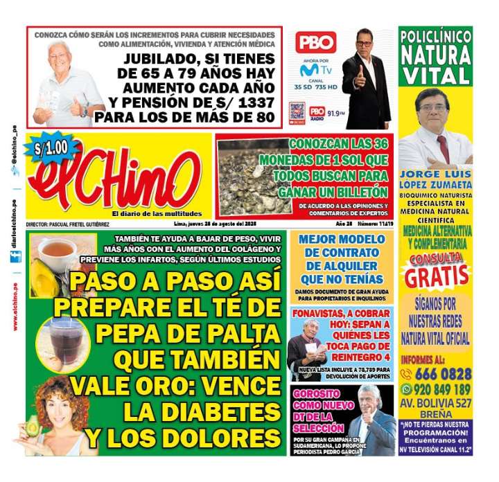 Portada Diario El Chino (28/08/2025)