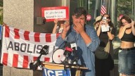Undocumented immigrant advocates rally  against ICE arrests at Stamford courthouse