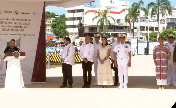 Sheinbaum inaugura el MARINABUS de Acapulco; el sistema de transporte será operado por la Marina