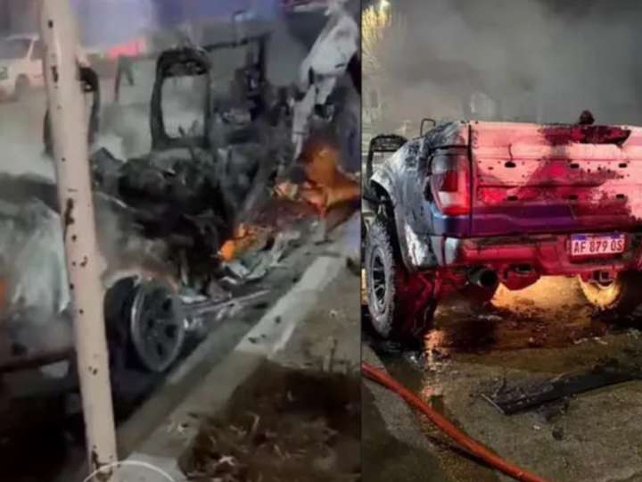 Un encapuchado incendió intencionalmente una camioneta de más de $ 100 millones en Río Negro: afirman que estaba a nombre de Marcos Rojo