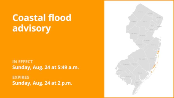 Update: Coastal flood advisory for Ocean County until Sunday afternoon