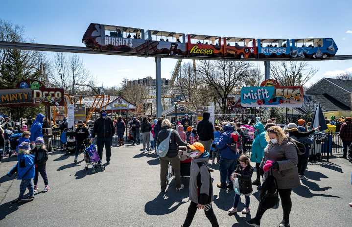 Child seen walking on Hersheypark monorail track, high above ground, in chilling video
