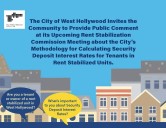 City of West Hollywood to Review How Security Deposit Interest Rates Are Calculated