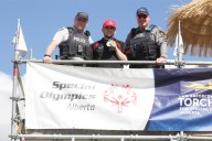 Law enforcement officers sleep outdoors to raise money for Special Olympics