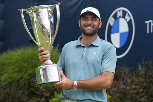 Scottie Scheffler rallies from 4 shots down and wins BMW Championship for 5th victory of the year