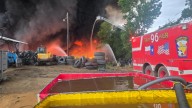 Lightning strike sparks massive fire at  Local Tire Disposal in Woodville