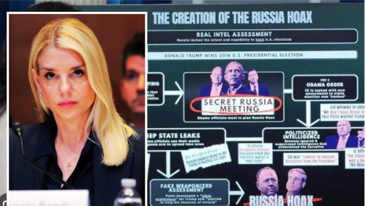 Fiscal General Pam Bondi ordena presentar pruebas ante gran jurado por caso de colusión con Rusia