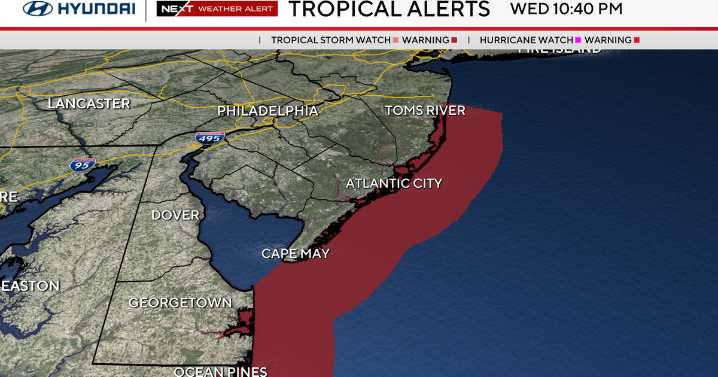 Hurricane Erin triggers tropical storm warning for New Jersey, Delaware beaches. Here's the weather forecast.
