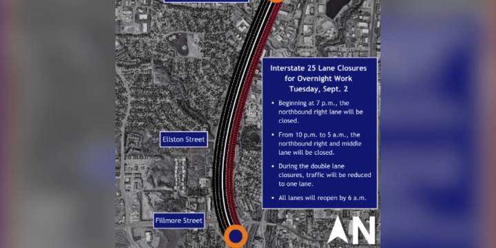 Upcoming overnight closures on northbound I