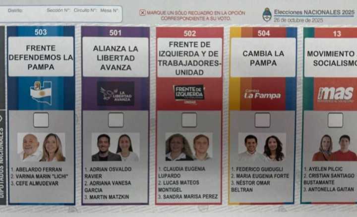 La boleta definitiva aprobada para las elecciones legislativas