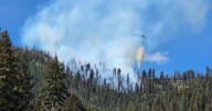 Fire burning near Flesher Pass
