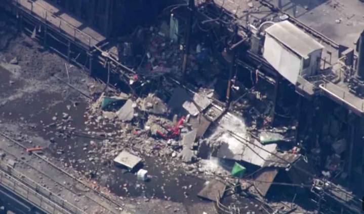 Drone footage shows aftermath of U.S. Steel plant explosion