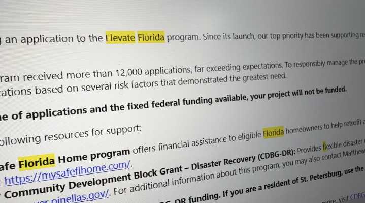 Thousands of applicants receive denial letters from Elevate Florida Program