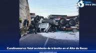 Víctima fatal en accidente de tránsito en el Alto de Rosas, vía Girardot Bogotá