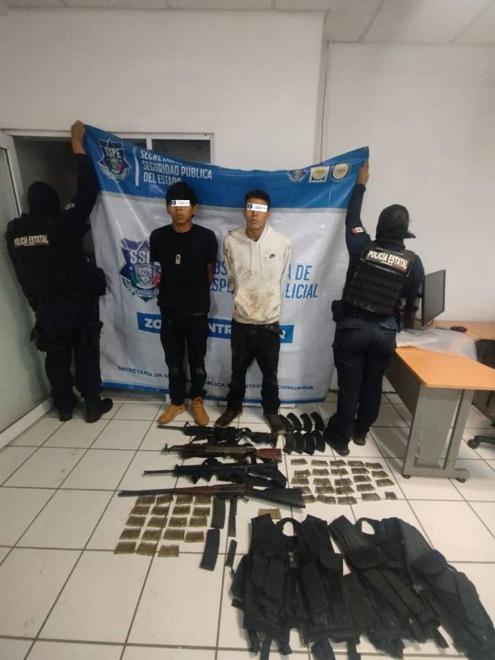 Arresta SSPE a dos sujetos en posesión de 4rs3nal en Guachochi