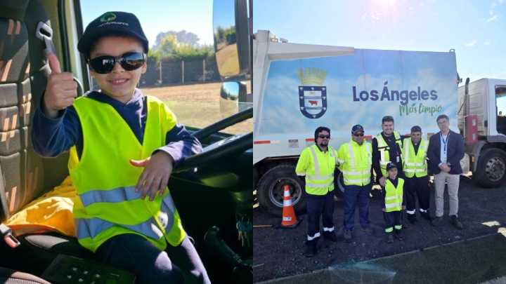 Niño cumplió su sueño de ser recolector de basura: "Quiere ver su planeta limpio"
