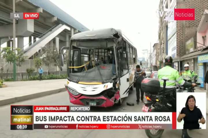 SJL: nueve heridos tras choque de bus de La Roma contra estación Santa Rosa