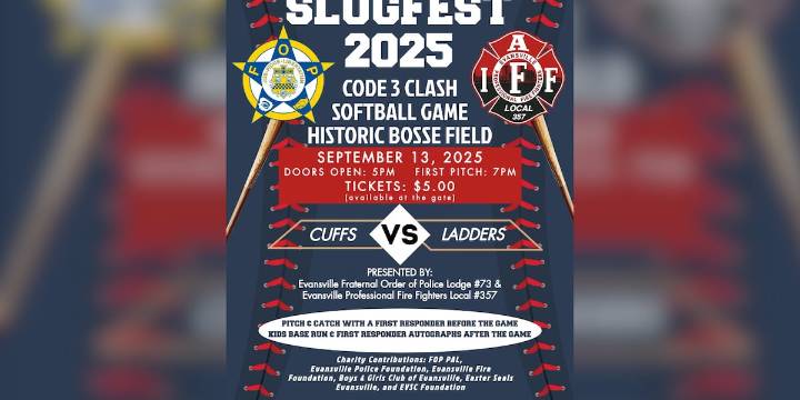 Evansville firefighters, police to play charity softball game ‘Public Safety Slugfest 2025′