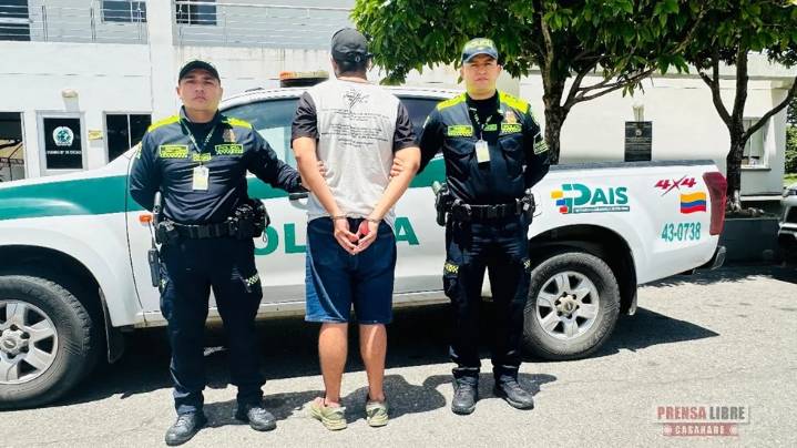 Capturado en Yopal sujeto con dos órdenes de captura vigentes y 17 anotaciones judiciales