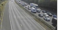 Live: M5 closed after lorry and bike crash near Gloucester