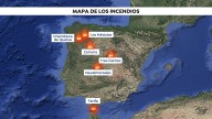 MAPA: Los seis incendios activos en España, con casi 10.000 hectáreas quemadas y miles de desalojados