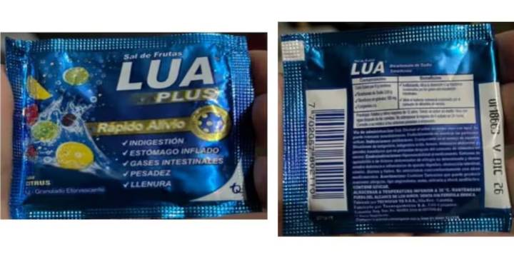 Detectan lote falsificado de Sal de frutas Lua Plus en Colombia, Invima advierte grave riesgo para la salud