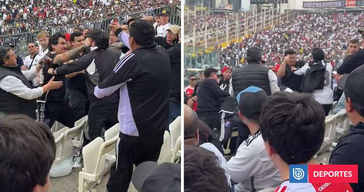 Mientras su equipo era vapuleado: hinchas de Colo Colo se pelearon a combos en tribuna del Monumental