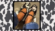I tried on the trending M&S cow print ballet flat shoes that are SO Prada (and so comfy)