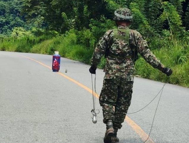 Disidencias habrían instalado pipeta como señuelo para atentar a la Fuerza Pública con explosivos en San Andrés de Cuerquia