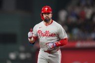 Schwarber hits 41st homer and Marsh goes deep among 4 hits as Phillies beat Rangers 9