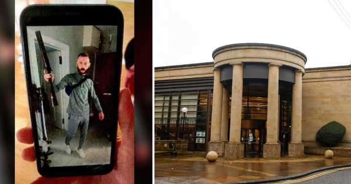 Brave woman took pic of shotgun thug armed with weapon he had at her head