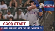 The Rangers gained ground in the wildcard race with a key win over the A's in Sacramento.