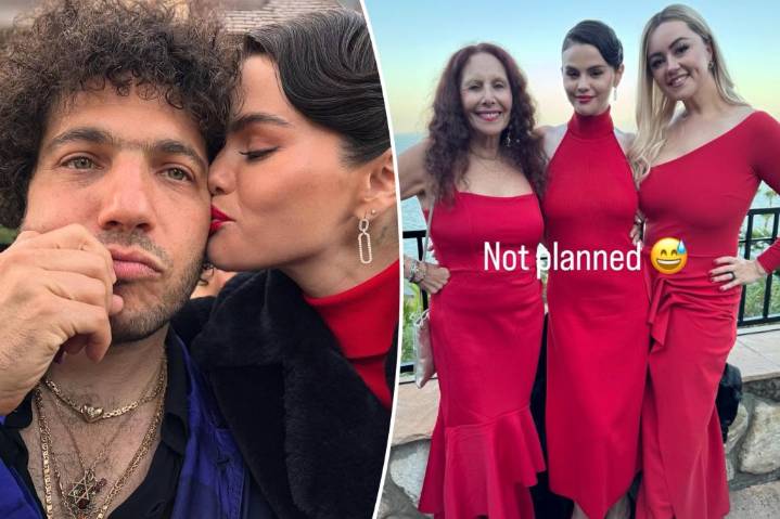 Selena Gomez twins with Benny Blanco's mom and sister