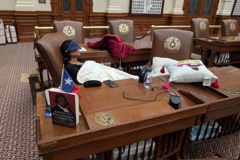 Texas lawmaker in redistricting fight spends night in Capitol to avoid police monitor
