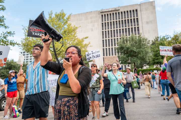 Demonstrators protest Trump-backed redistricting plans at over 200 events across the country