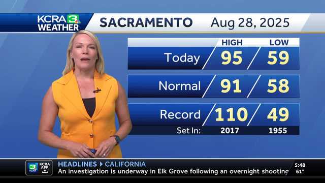 NorCal California forecast: Warmer Thursday, Less Sierra storms