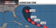 Erin becomes a hurricane; not expected to make U.S. landfall