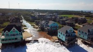 Video shows Hurricane Erin waves envelope North Carolina homes