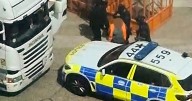 Moment police swarm Southampton ferry terminal in front of passengers in 'bomb scare'
