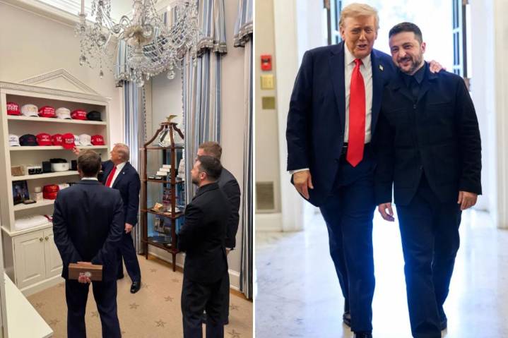 Trump's White House merch room thrust into spotlight after Zelensky pictured with '4 more years' hat