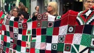 Irish activists knit blanket representing children killed in Gaza