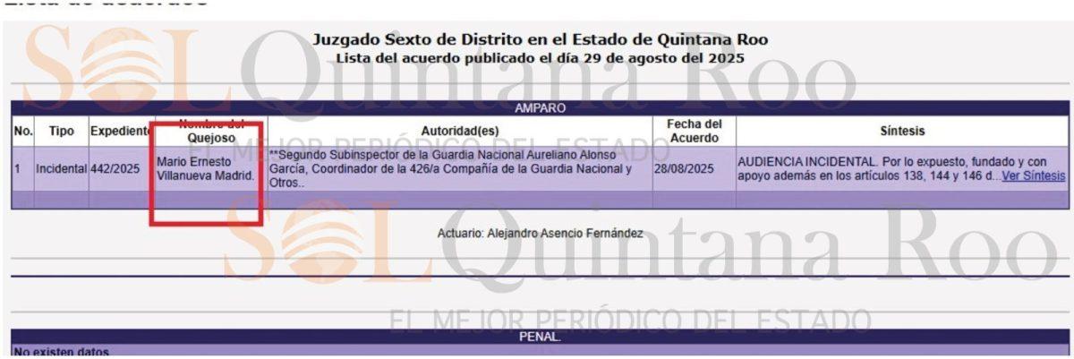 Benefició juez federal a ex gobernador Quintanarroense